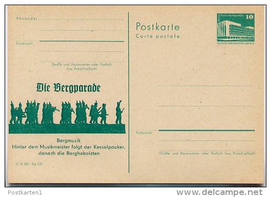 DDR P84-7a-82 C7-b Postkarte Zudruck BERGPARADE Schwarzenberg 1982 - Cartoline Private - Nuovi