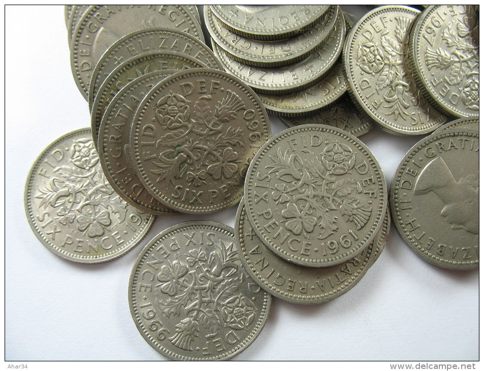 UK GREAT BRITAIN ENGLAND 6 SIX PENCE SIXPENCE NICKEL ONLY 1 COIN RANDOMALY KM 903 LOT 25 NUM 1 - H. 6 Pence