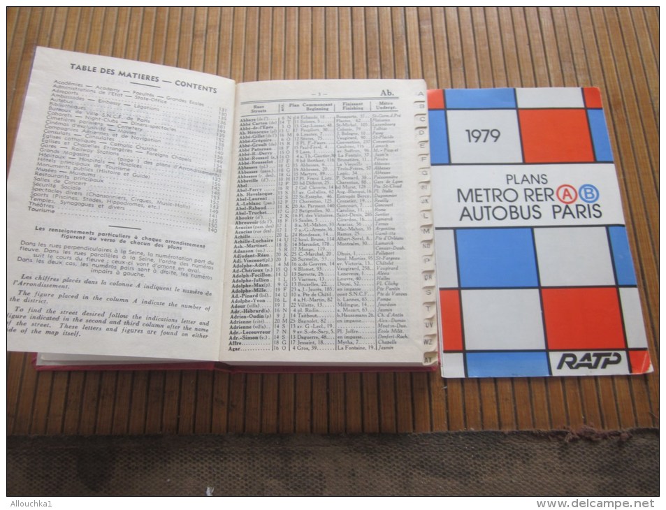 L'indispensable Paris Par Arrondissement : Métro-autobus-banlieue Répertoire Rues+plan 1979 RATP Métro RER Autobus Paris - Europe