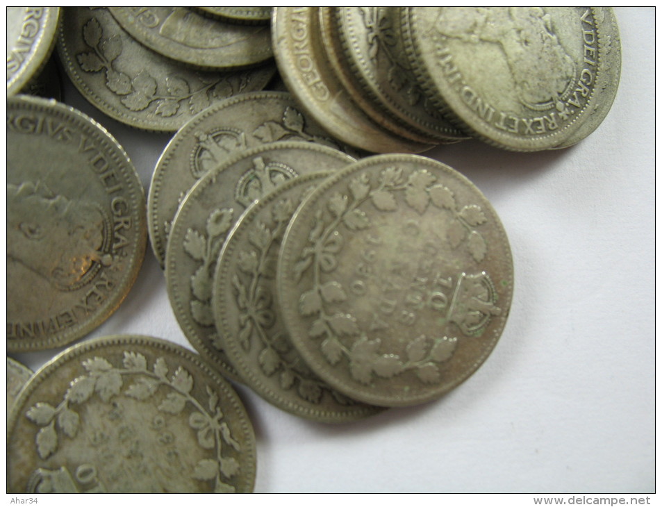 CANADA 10 CENTS SILVER 800 COIN   KM 23a YEARS 1921-1936 .  ONLY 1 COIN RANDOOM . LOT 25 NUM 2 - Canada