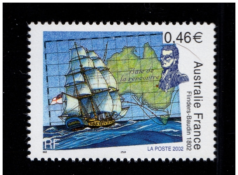 FRANCE 2002-un Timbre (1) YT N° 3476** Bicentenaire De La Rencontre Des Navigateurs  Nicolas Baudin Et Matthew Flinders - Unused Stamps