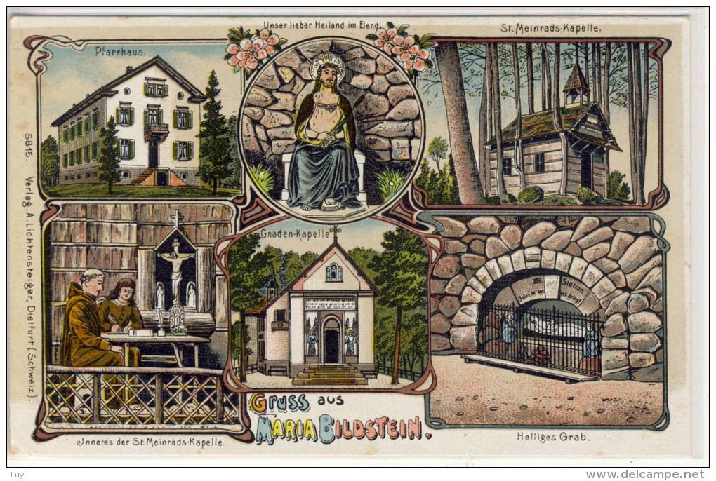 MARIA BILDSTEIN - 1910,  Litho PFARRHAUS MEINRADS KAPELLE GANDEN KAPELLE - Stein