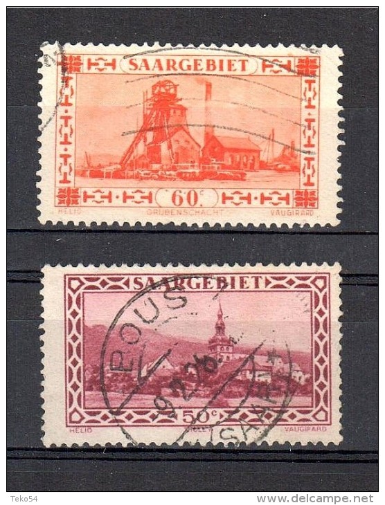 Saargebiet 1926-1930:  Mi.Nr. 114 (Rundstempel 9.2.28) Und 143 Gestempelt, S. Scan - Oblitérés