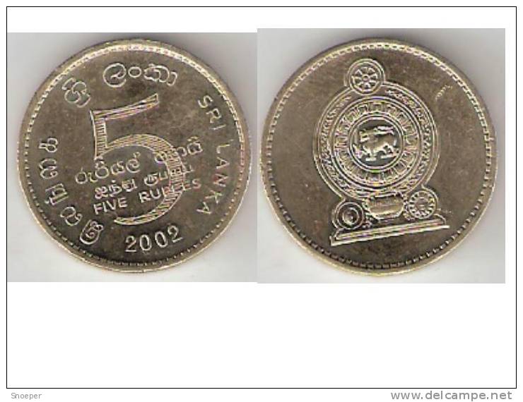 Sri Lanka Ceylon 5 Rupee  2002  Km148.2   ,xf+ - Sri Lanka