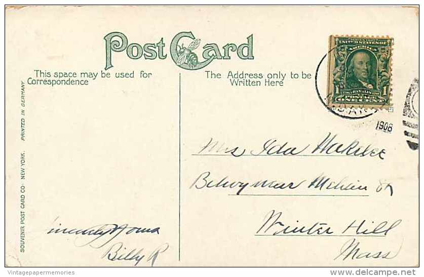 220357-North Dakota, Fargo, Broadway, Business Section, 1908 PM, Souvenir Post Card Co No 13158 - Fargo