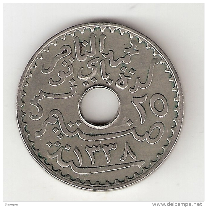 Tunesia 25 Centimes 1920 , Km244  Xf+ !!! - Tunesië