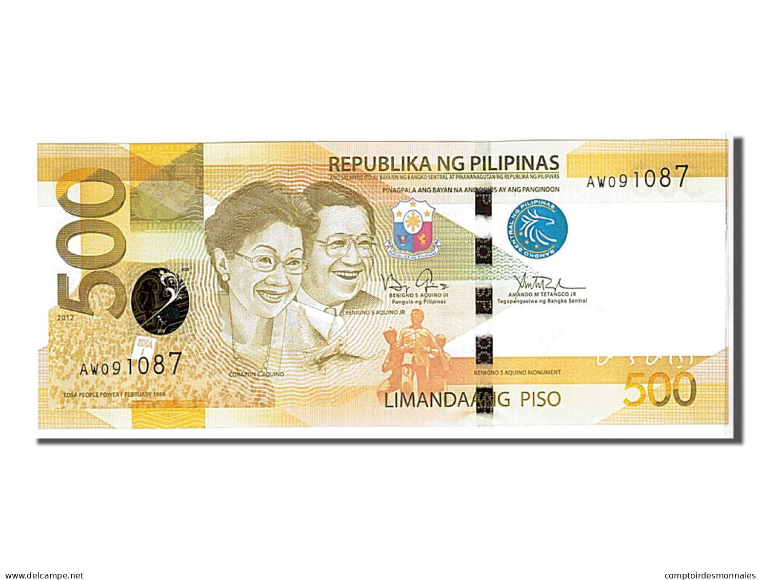 Billet, Philippines, 500 Piso, 2012, KM:210a, NEUF - Philippinen