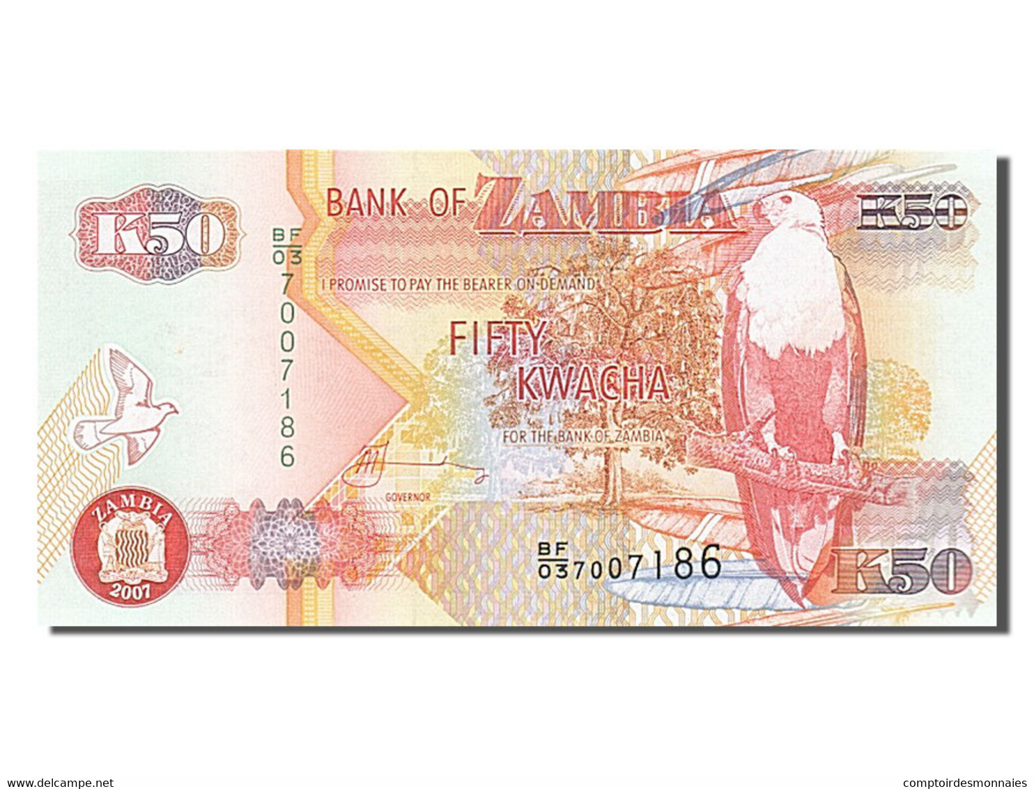 Billet, Zambie, 50 Kwacha, 2007, NEUF - Zambia