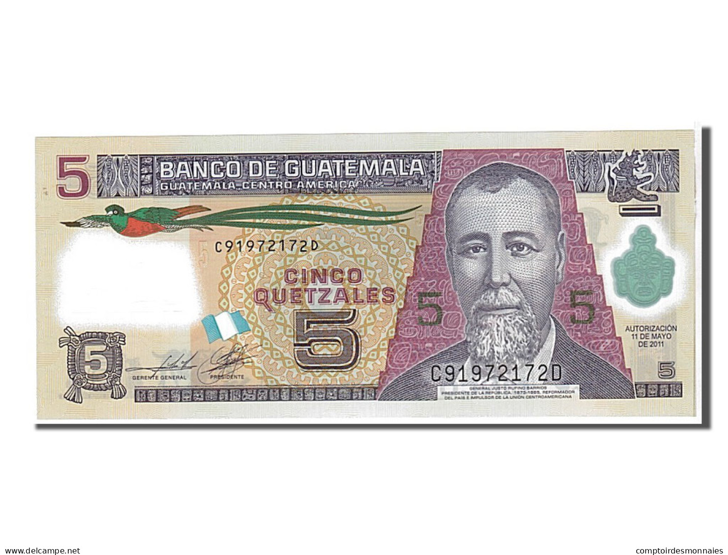 Billet, Guatemala, 5 Quetzales, 2011, KM:122, NEUF - Guatemala