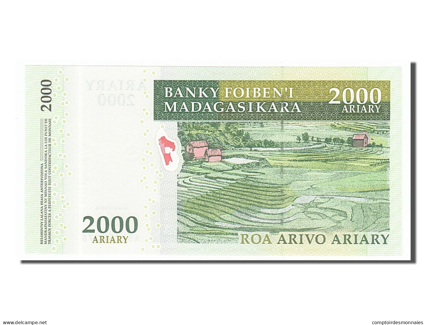 Billet, Madagascar, 2000 Ariary, 2003, NEUF - Madagaskar