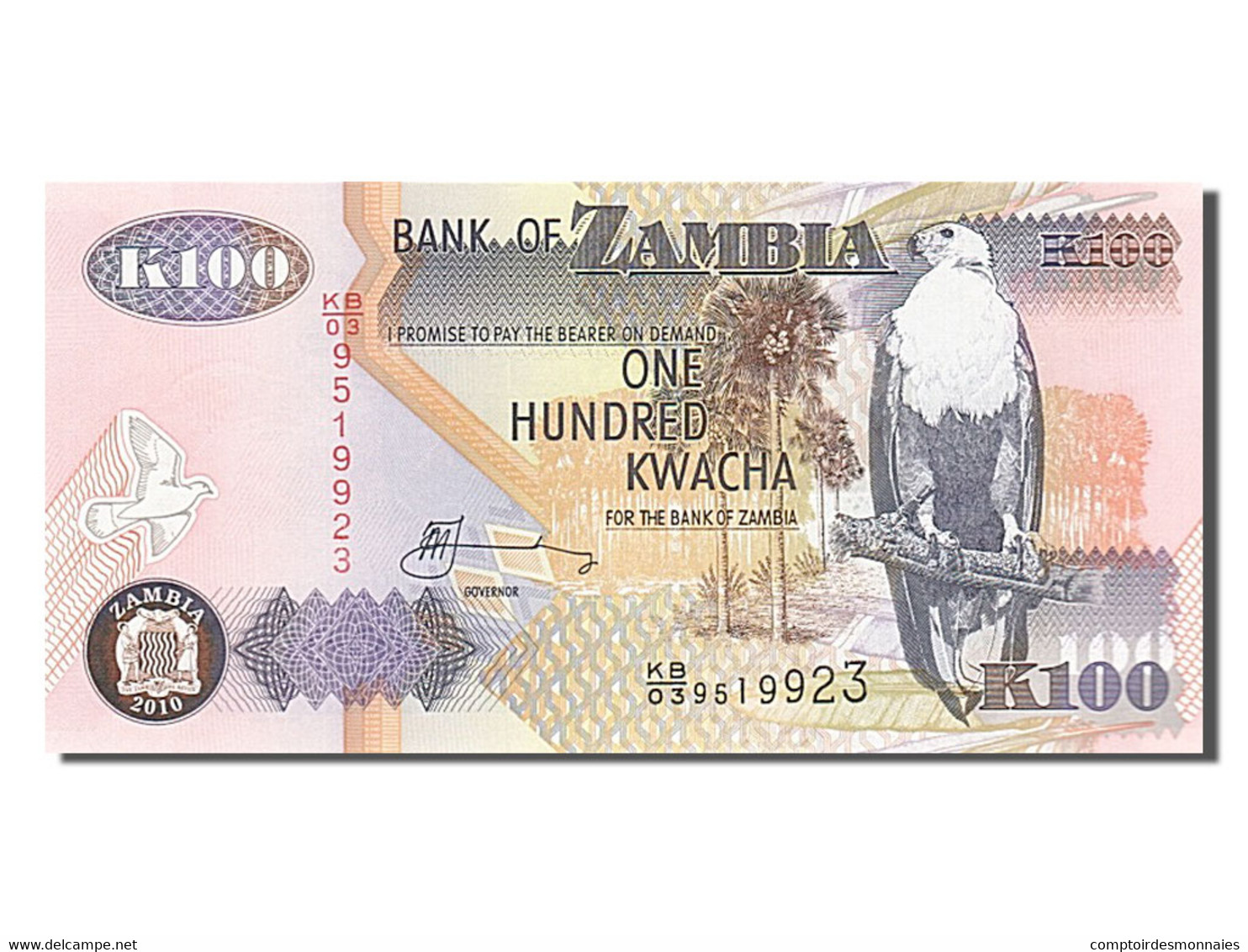 Billet, Zambie, 100 Kwacha, 2010, NEUF - Zambie