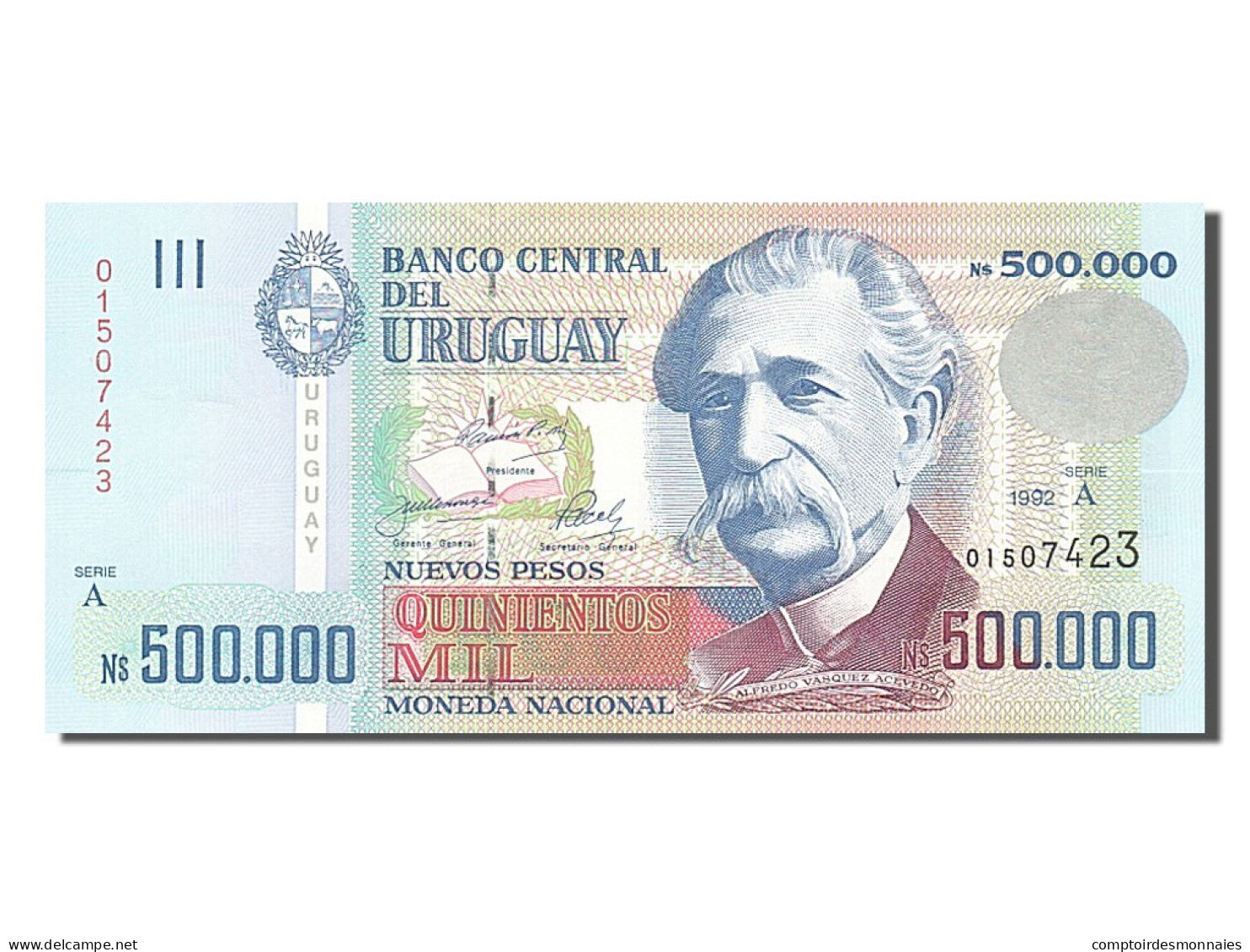 Billet, Uruguay, 500,000 Nuevos Pesos, 1992, NEUF - Uruguay