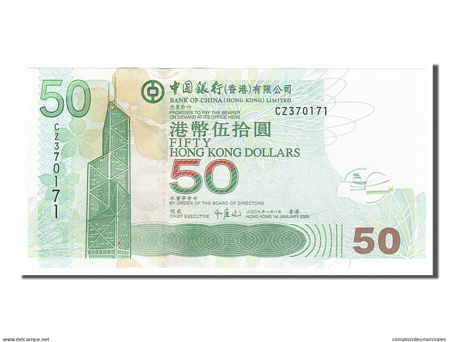 Billet, Hong Kong, 50 Dollars, 2009, 2009-01-01, NEUF - Hongkong