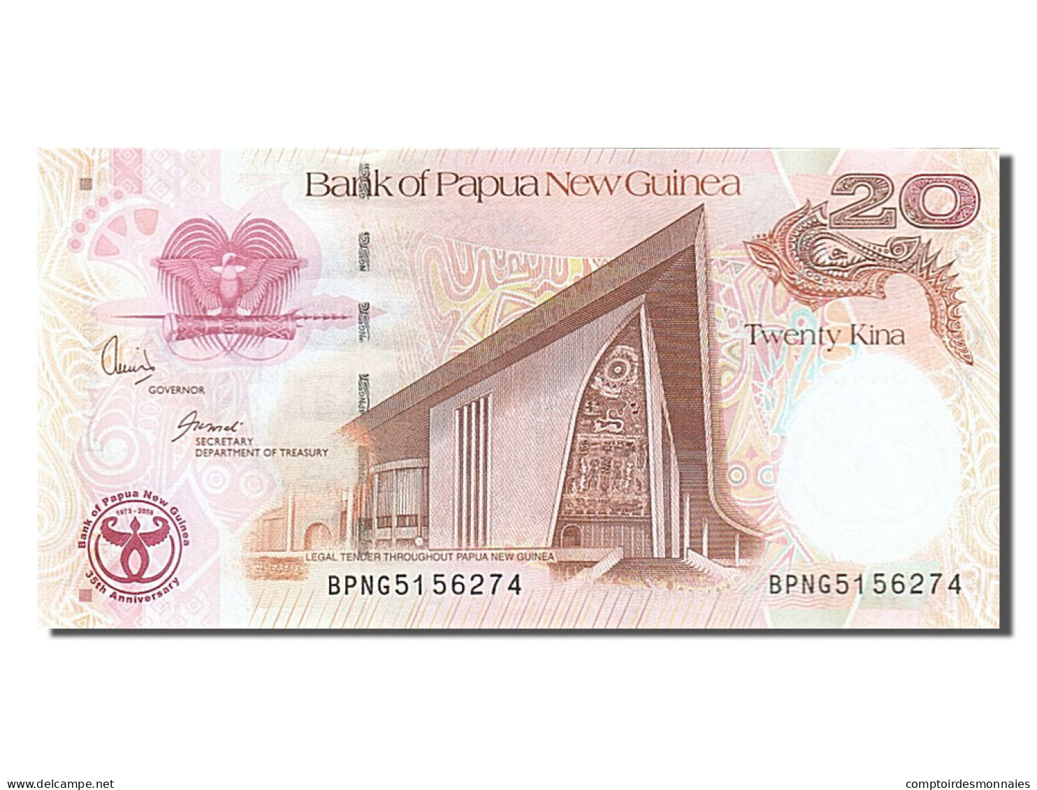 Billet, Papua New Guinea, 20 Kina, 2010, NEUF - Papouasie-Nouvelle-Guinée