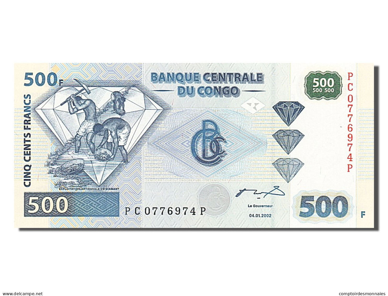 Billet, Congo Democratic Republic, 500 Francs, 2002, NEUF - Autres & Non Classés