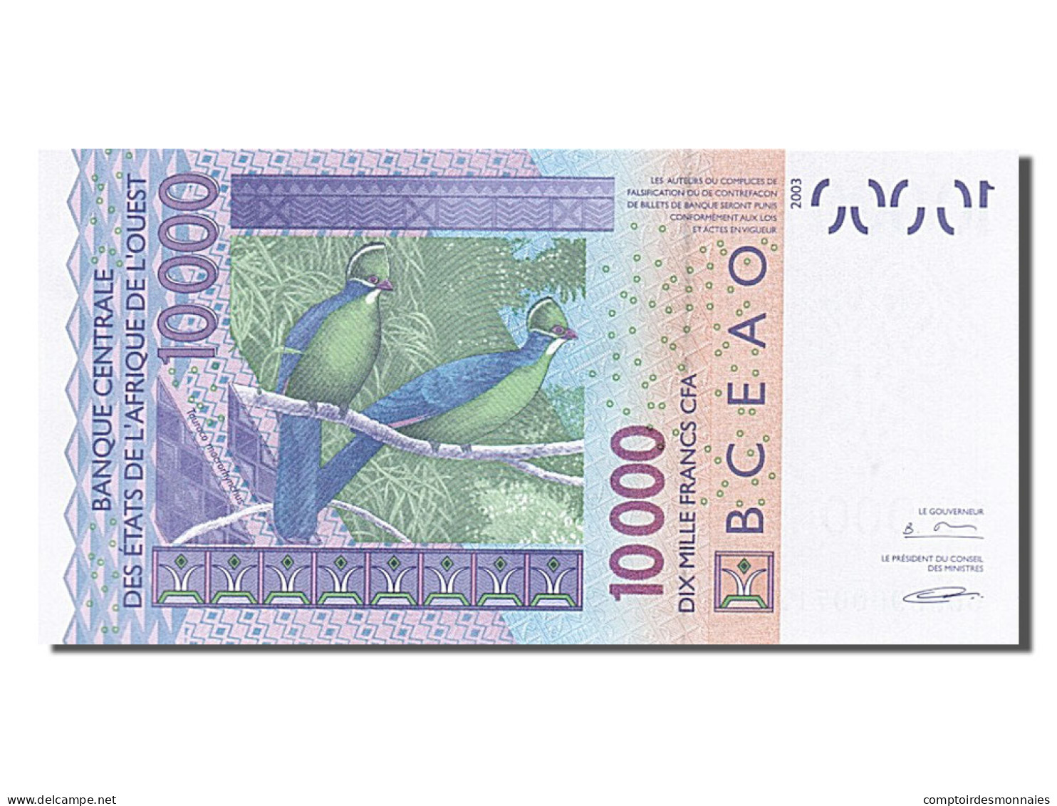 Billet, West African States, 10,000 Francs, 2003, NEUF - Otros – Africa