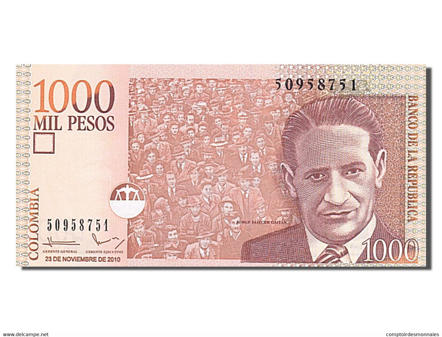 Billet, Colombie, 1000 Pesos, 2010, 2010-11-23, NEUF - Colombia