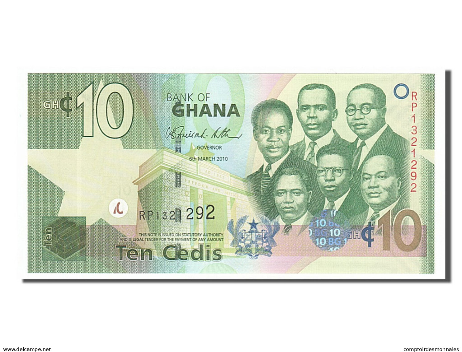 Billet, Ghana, 10 Cedis, 2010, 2010-03-06, NEUF - Ghana