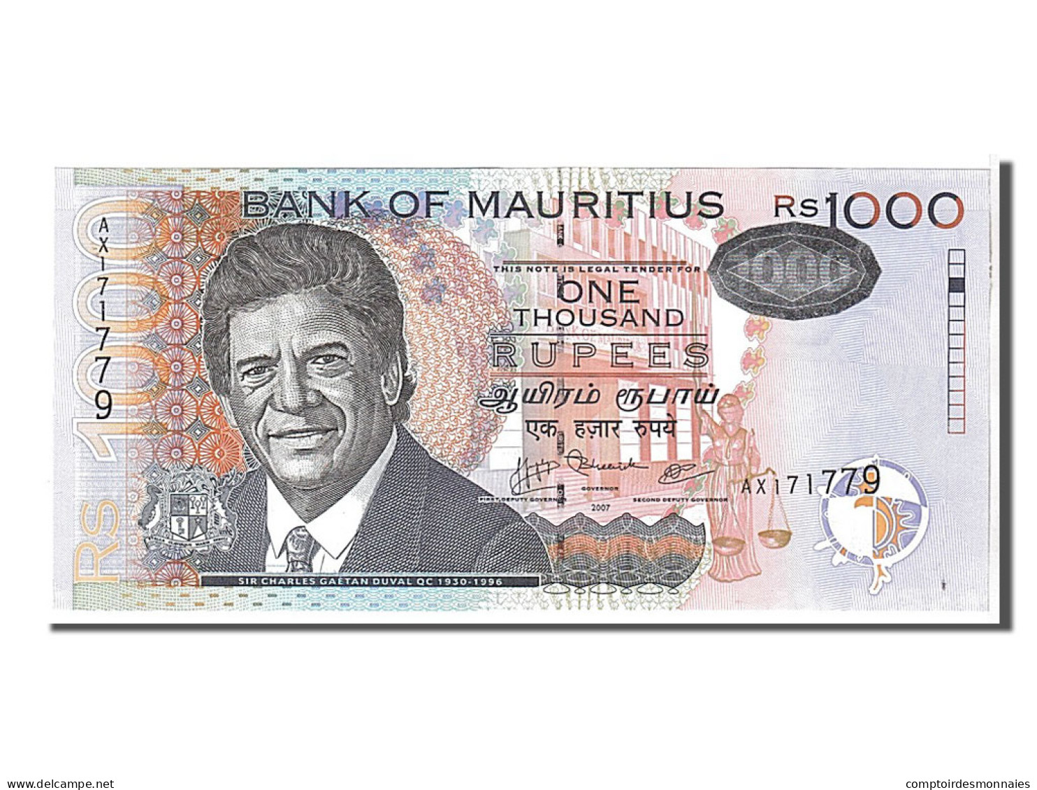 Billet, Mauritius, 1000 Rupees, 2007, NEUF - Mauritius