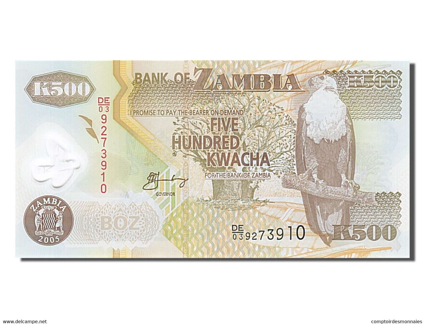 Billet, Zambie, 500 Kwacha, 2005, NEUF - Zambia