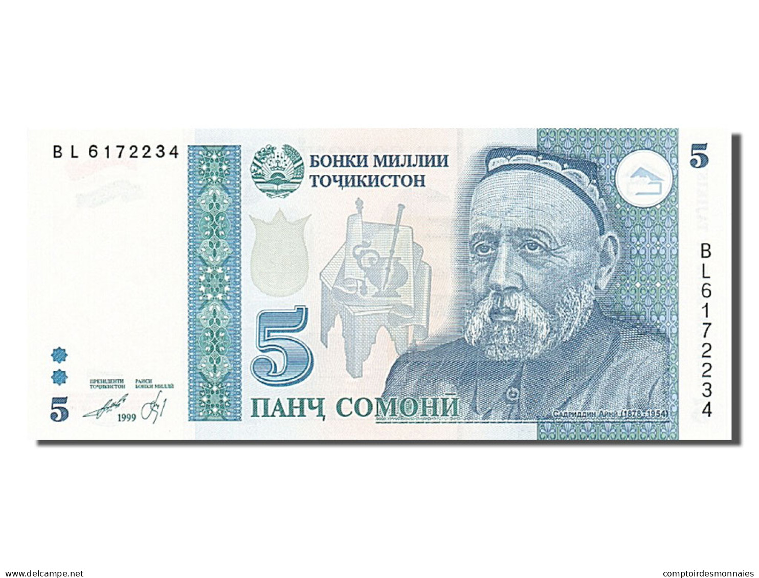 Billet, Tajikistan, 5 Somoni, 1999, NEUF - Tadjikistan