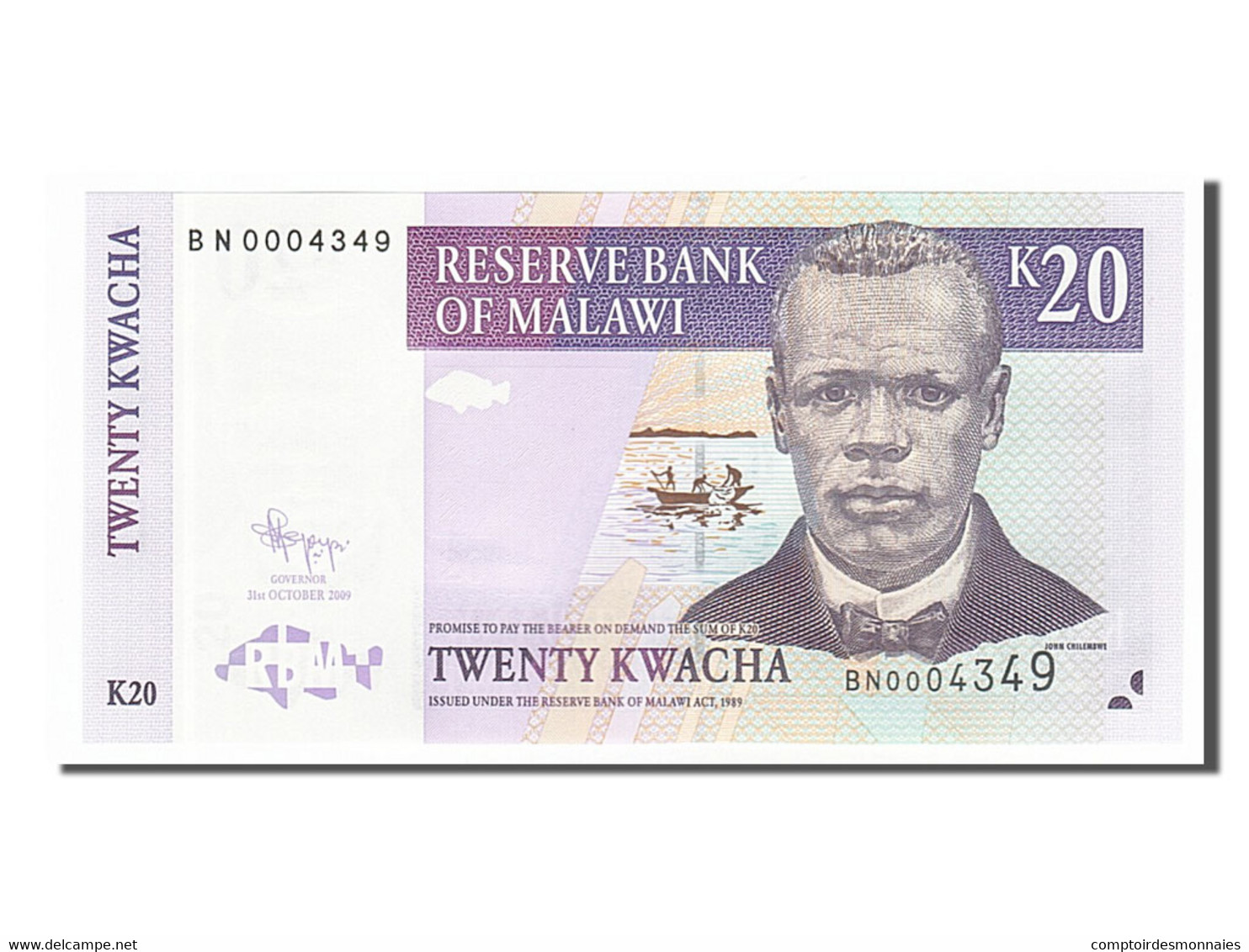 Billet, Malawi, 20 Kwacha, 2009, 2009-10-31, NEUF - Malawi