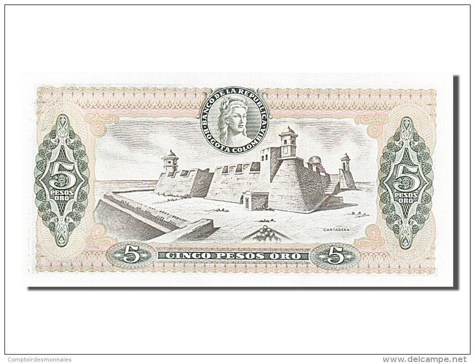 [#255190] Colombie, 5 Pesos Oro, Type Forteresse De Cartagena - Colombie