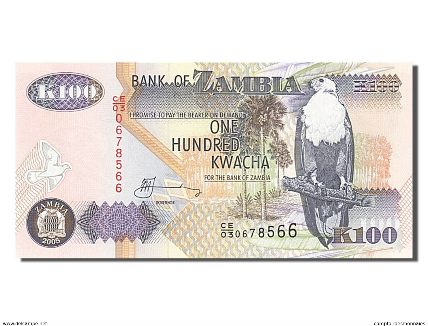 Billet, Zambie, 100 Kwacha, 2005, NEUF - Zambie