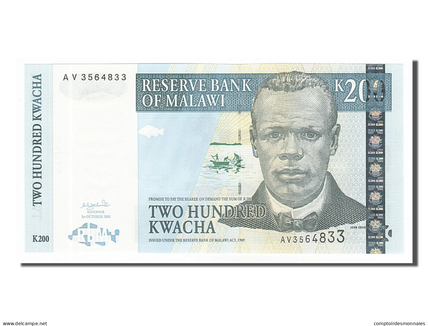 Billet, Malawi, 200 Kwacha, 2003, 2003-10-01, NEUF - Malawi