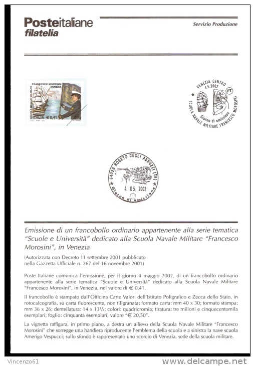 2002 Bollettino ``Scuole E Università’’. 17ª Serie. Scuola Navale Militare ``Francesco Morosini’’ Di Venezia. - Barche