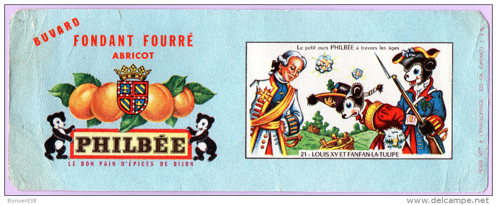 A1205 - BUVARD - FONDANT FOURRE ABRICOT - PHILBEE - Le Bon Pain D'Epices De DIJON - Dulces & Biscochos