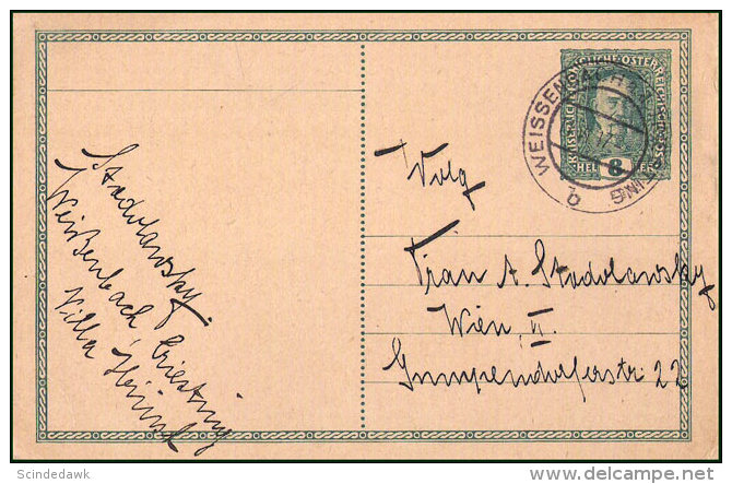 AUSTRIA - 1917 8h POST CARD - USED - Sonstige & Ohne Zuordnung