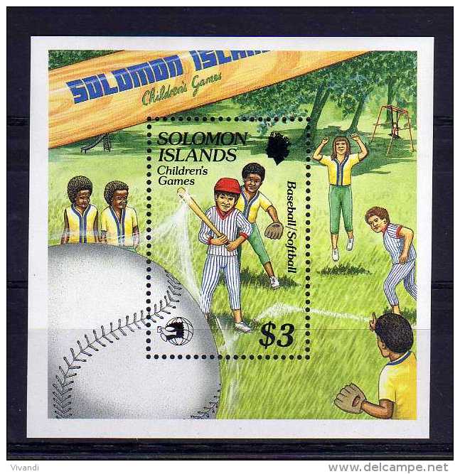 Solomon Islands - 1989 - Chidren's Games/Baseball Miniture Sheet - MNH - Salomon (Iles 1978-...)