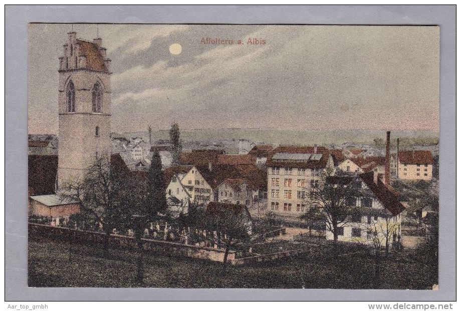 ZH Affoltern A. Albis 1913.V.6. Affoltern  Bei Mondschein Foto Guggenheim - Affoltern