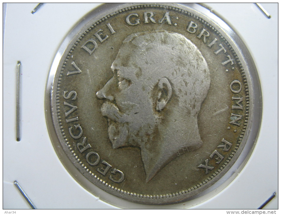 UK GREAT BRITAIN ENGLAND 1/2 HALF CROWN  1920 SILVER 500 LOT 26 NUM 22 - K. 1/2 Crown