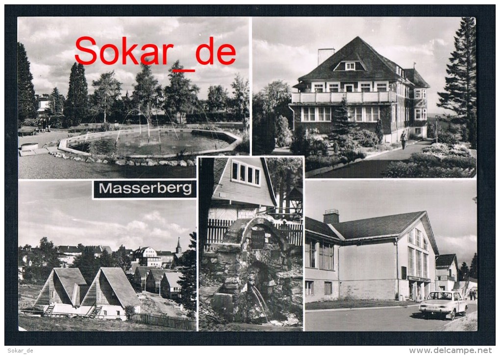 AK Masserberg, Kurpark, Weraquelle, FDGB-Erholungsheim "Otto Grotewohl, Thüringen - Masserberg