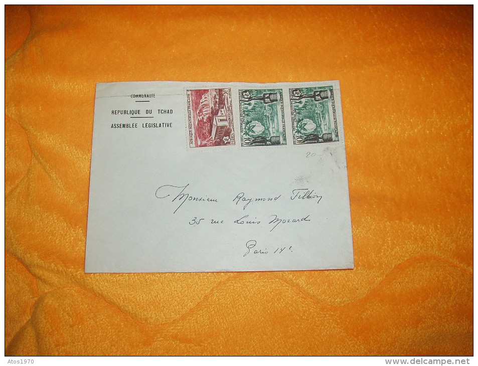 ENVELOPPE UNIQUEMENT DATE A IDENTIFIER. / COMMUNAUTE REPUBLIQUE DU TCHAD / A PARIS / ASSEMBLEE LEGISLATIVE / TIMBRES. - Sonstige & Ohne Zuordnung