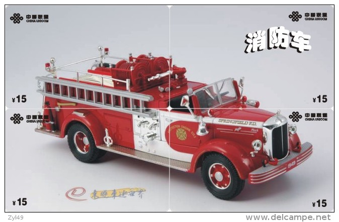 A04387 China phone cards Fire Engine puzzle 76pcs