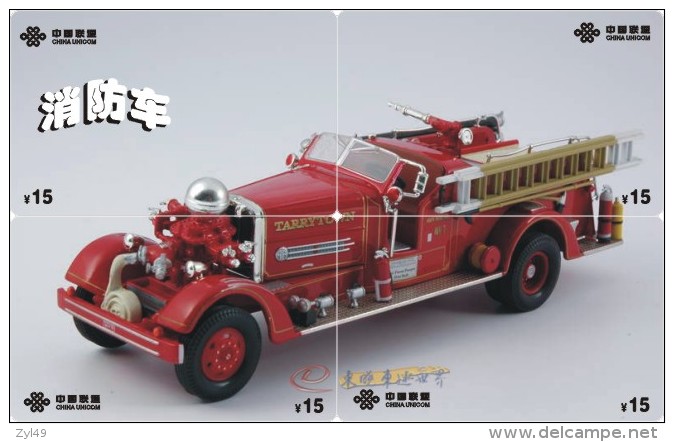 A04387 China phone cards Fire Engine puzzle 76pcs