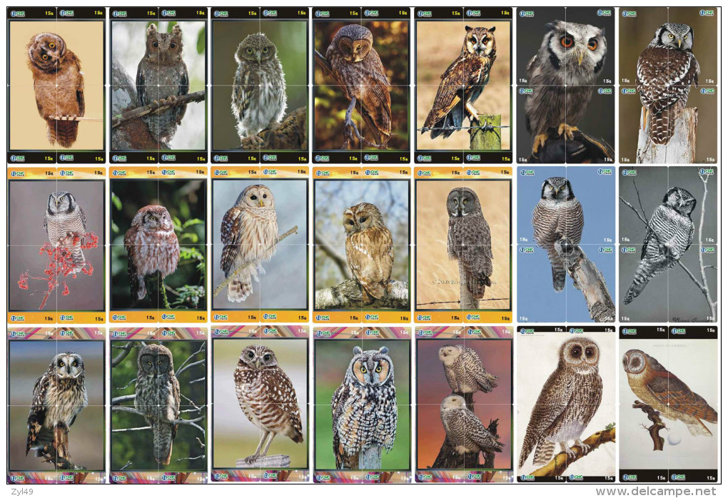 O03200 China Phone Cards Owl Puzzle 84pcs - Eulenvögel