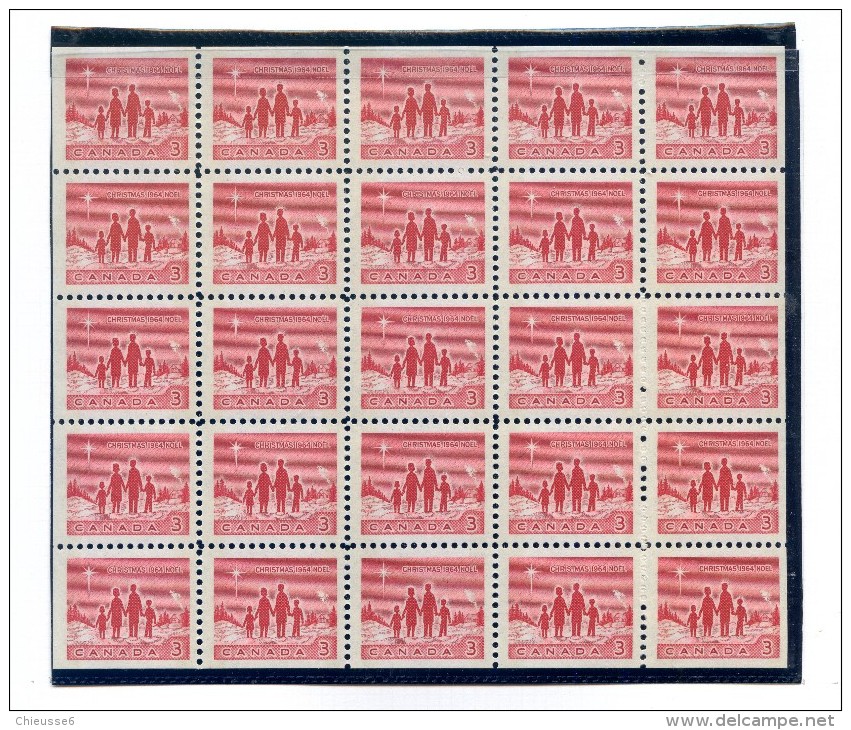 Canada  **    N° 359 -  Noel   - Bloc De 25  - Sans   Bande. - Unused Stamps