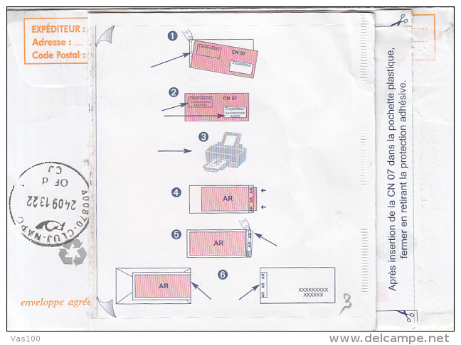 AMOUNT 6.4, BARCODE, MACHINE STAMPS ON REGISTERED COVER, 2013, FRANCE - Covers & Documents