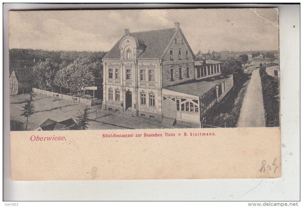 4355 WALTROP - OBERWIESE, Hotel Restaurant Zur Deutschen Flotte, 1904, Eckknick - Waltrop