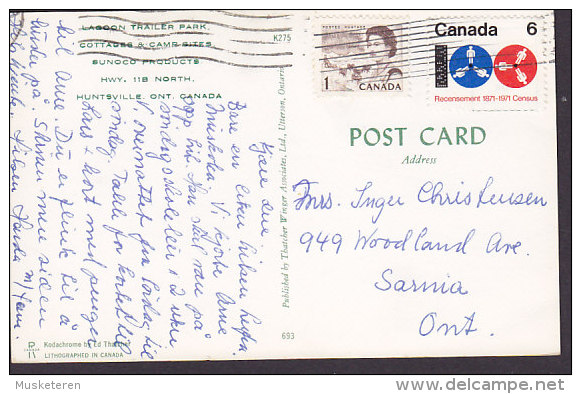 Canada PPC Lagoon Trailer Park Buffalo Huntsville Ontario 1972? To SARNIA Ontario (2 Scans) - Huntsville