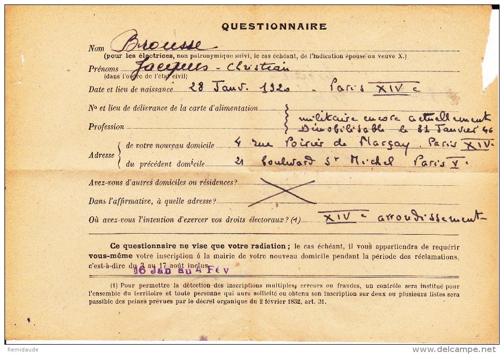 1946 - DULAC YVERT N° 694 SEUL Sur LETTRE De PARIS - - 1944-45 Marianne De Dulac