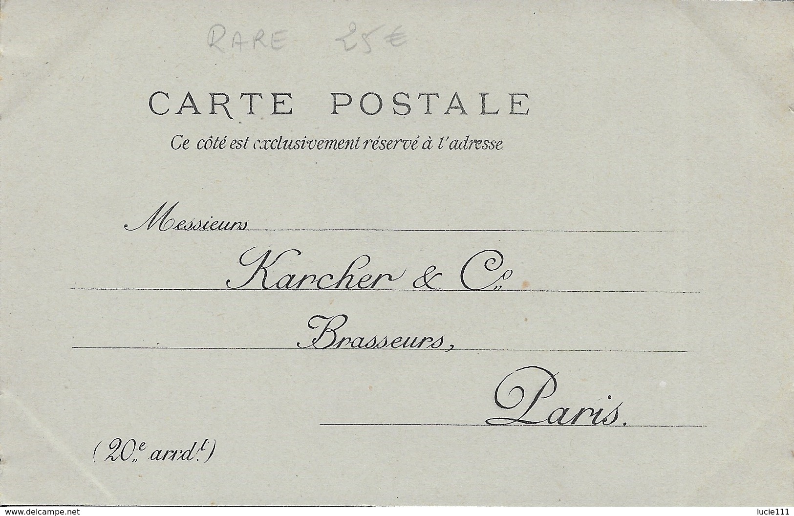 Karcher Et Cie Exposition 1900 (carte Pour Passer Commande Rare) Marque D'album Dans Les Angles - Expositions