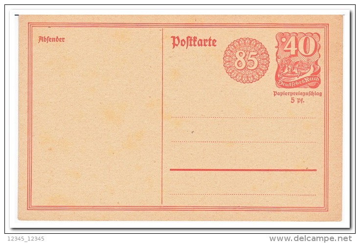 Deutsches Reich, Postcard Unused With Paper Additional Price - Andere & Zonder Classificatie