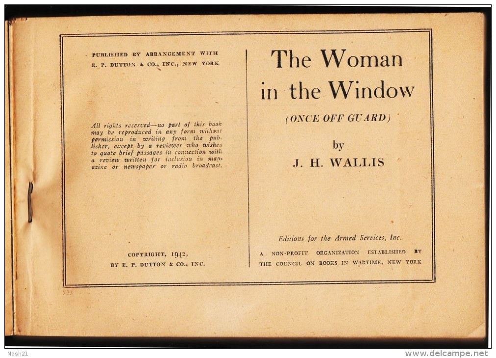 The Woman In The Window -  Editions Du Service Des Armées U.S - 320 Pages - Forces Armées Américaines