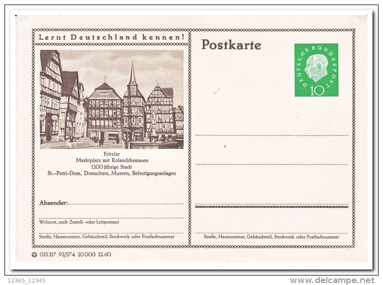 Duitsland, Postcard Unused Fritzlar - Postales - Nuevos