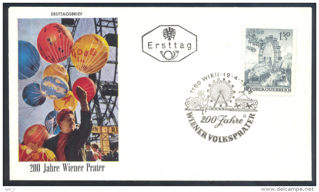 Austria 1966 FDC Cover - Opening Of The Prater Park-Vienna: Ferris Wheel - 200th Anniversary Wiener Prater - Other & Unclassified